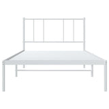 Metal Bed Frame without Mattress with Headboard White 90x190cm 352521