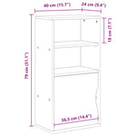 ZNTS Side Cabinet ODDA 40x24x79 cm Solid Wood Pine 4103595