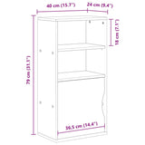 ZNTS Side Cabinet ODDA 40x24x79 cm Solid Wood Pine 4103595