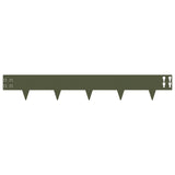 Lawn Edging 10 pcs 100 x 15 cm Steel Olive Green 8008558