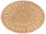 Area Rug Braided Design Jute 210 cm Round 343591
