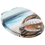143924 WC Toilet Seat with Soft Close Lid MDF Muschel Design