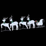 LED Reindeers 5 pcs Silver Fabric 3385888
