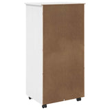Rolling Cabinet White 53 x 39 x 103 cm Solid Pine Wood 42028369