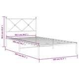 Metal Bed Frame without Mattress with Headboard Black 100x200cm 376497