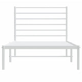 Metal Bed Frame without Mattress with Headboard White 80x200cm 352359