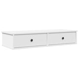 Wall Shelf with Drawers White 100x37.5x19 cm Engineered Wood 859959