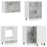 Kitchen Unit KALMAR 8 pcs Concrete Grey Engineered Wood 3438450