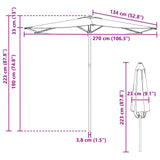 Garden Parasol with Base 270 x 270 cm Polyester Rectangular 42036192