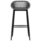 5 Piece Bar Set Black and Grey 3057461