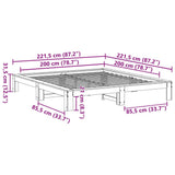Bed Frame without Mattress White 200x200 cm Solid Wood Pine 3308727