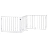 Dog Gate with Door Foldable 10 Panels White 800 cm Poplar Wood 3155563