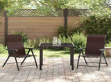Garden Dining Set 3 pcs Brown Powder-Coated Steel 3379261