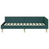 Corner Bed Frame with Headboard Dark Green 80 x 200 cm Fabric 42016105
