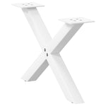 ZNTS Coffee Table Legs X-Shaped 2 pcs White 60x cm Steel 4012881