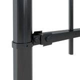 ZNTS Garden Fence with Hoop Top Steel 11.9x1 m Black 277662