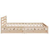 ZNTS Bed Frame without Mattress 180x200 cm Super King Solid Wood Pine 3301546