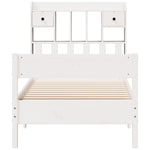 Bookcase Bed without Mattress White 75x190 cm Small Single Solid Wood Pine 3323051