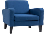Linen-Look Boxy Armchair - Blue T3398P329957
