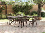 Garden Dining Set 5 pcs Bronze Aluminium 3334668