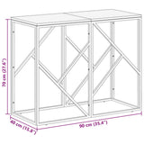 Console Table Silver Stainless Steel and Solid Wood Reclaimed 349992
