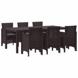 Garden Dining Set 7 pcs Brown Polypropylene 3378720