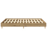 Bed Frame Artisan Oak Engineered Wood, Solid Eucalyptus Wood Double 3328725