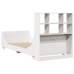 ZNTS Bookcase Bed without Mattress White 75x190 cm Small Single Solid Wood 3323831