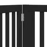 Dog Gate with Door Foldable 10 Panels Black 800 cm Poplar Wood 3155687