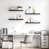 Floating Wall Shelves 4 pcs Black 80x23.5x3.8 cm MDF 323837