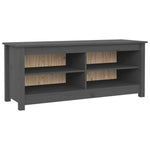 Shoe Bench Grey 110x38x45.5 cm Solid Wood Pine 813776