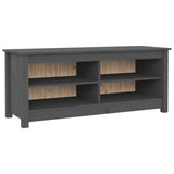 Shoe Bench Grey 110x38x45.5 cm Solid Wood Pine 813776