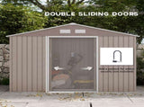 Outsunny 9 x 6ft Steel Garden Shed, Outdoor Storage Tool House with Vents, Foundation and Lockable T3398P314085