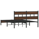 ZNTS Bed Frame without Mattress Brown Oak 160x200 cm Engineered Wood 4017311
