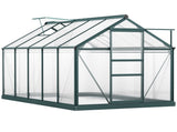 6 x 10ft Polycarbonate Greenhouse, Large Walk-In Green House with Slide Door and Window, Garden T3398P317624