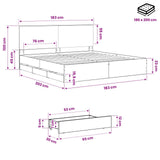 Bed Frame with Storage and Headboard Artisan Oak 180 x 200 cm 3445836