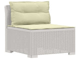 5-Seater Garden Sofa with Cushions Rattan Look PP White 3444058