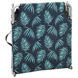 ZNTS Folding Sun Lounger Steel and Fabric Leaves Print 310331