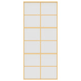 Sliding Door Gold 90x205 cm Frosted ESG Glass and Aluminium 155170