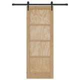 Sliding Door ORKDAL Brown 73.5 x 198.5 cm Solid Pine Wood 3333774