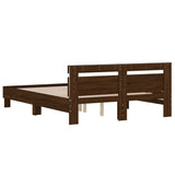 Bed Frame Brown Oak Engineered Wood Double Bed Frame 3207552