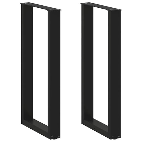 ZNTS Coffee Table Legs U-Shaped 2 pcs Black 50x cm Steel 4013220