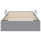 Storage Bed with Headboard Light Grey 90 x 190 cm Fabric 3370043