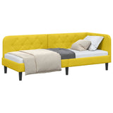 Corner Bed Frame with Headboard Yellow 80 x 200 cm Velvet 42016592