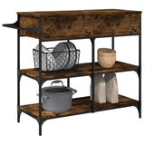Kitchen Trolley Smoked Oak 105x42x95 cm Engineered Wood 842378