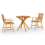 ZNTS 3 Piece Garden Dining Set Solid Wood Acacia 3087128