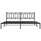 Metal Bed Frame without Mattress with Headboard Black 193x203cm 376134