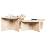 Coffee Table 2 pcs Natural Solid pine wood 873535