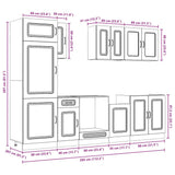 8 Piece Kitchen Cabinet Set Kalmar Brown Oak Engineered Wood 3314798