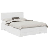 Bed Frame with Headboard White 160 x 200 cm Engineered Wood 3412348